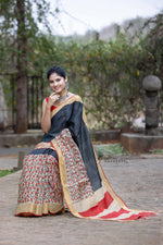 Load image into Gallery viewer, Kavya Kalamkari Tussar Silk Saree | Shoppers Trend