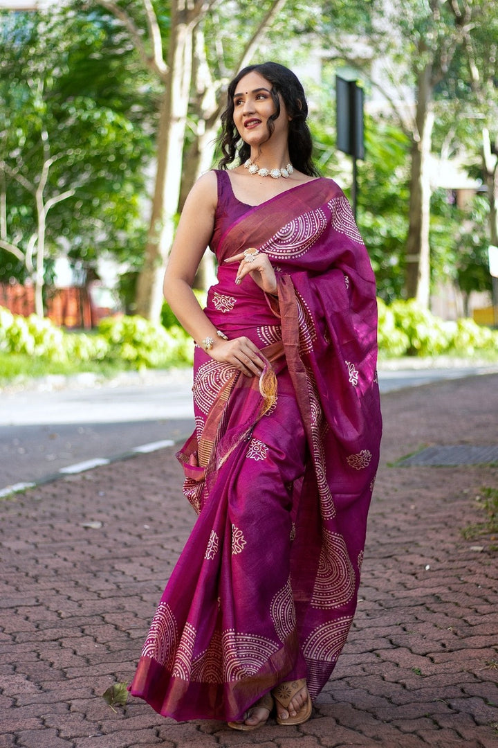 Kavya Kalamkari Tussar Silk Saree | Shoppers Trend