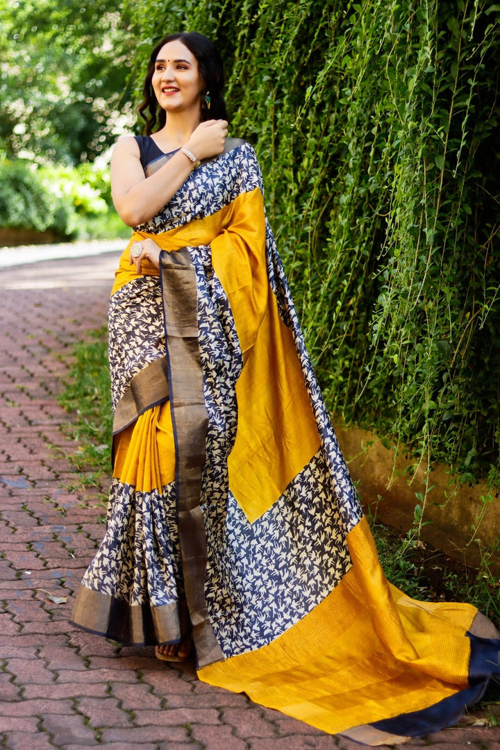 Kavya Kalamkari Tussar Silk Saree | Shoppers Trend