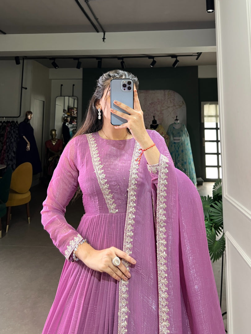 Isha Silver Glory (Crunchy) Anarkali | Shoppers Trend