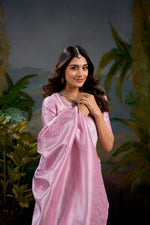 Load image into Gallery viewer, Pink Kanjivaram With Zari Weaving Work Sarees With Price and Online Shopping Price Under 1500 . this Fabric Pink Kanjivaram Saree Plain in Zari Weaving Work and Same Blouse Kanjivaram and This Crafted  Zari Weaving Work . Traditional Look For 2024-25 , 2025-26 .