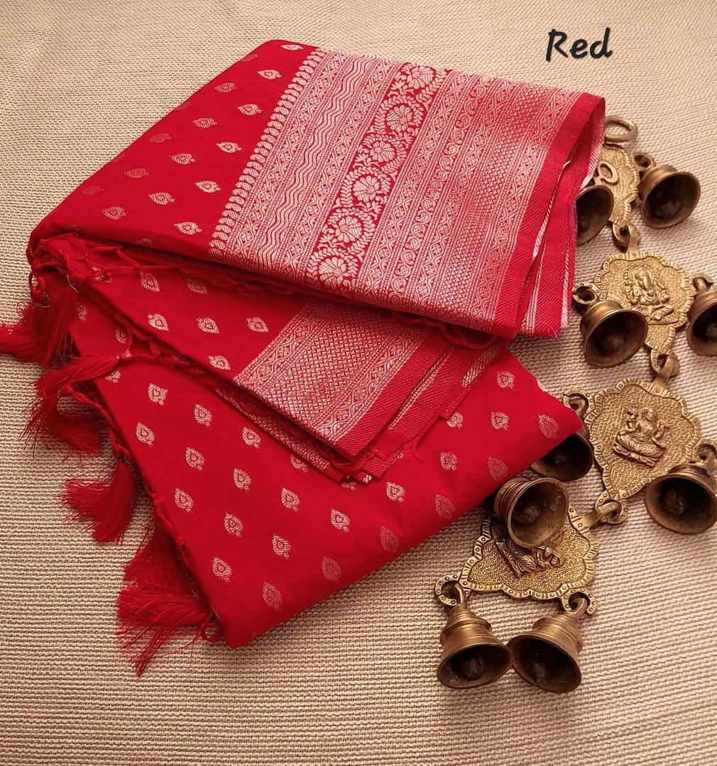 Pure Gulab Red soft silk sarees with price and online shopping price udner 1500 . this Fabric Soft Silk Sarees For Weddings .