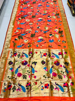 Load image into Gallery viewer, Pure Orange Soft Silk Saree price under 3000 . a perfect blend of tradition and modernity. Crafted from premium-quality soft silk, this saree offers unmatched comfort and a luxurious feel, making it ideal for festive occasions, weddings, and celebrations.