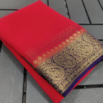 Load image into Gallery viewer, Red Viscose Silk Saree Price under 999. This Red VIscose Silk Sarees With Online Price , Most Popular And Famouse Best Product in Veraval , Gujarat , India .