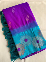 Load image into Gallery viewer, Rich purple silk saree with woven zari border ₹2299 , Purple silk saree perfect for wedding receptions , Luxurious purple color in premium crafted silk fabric , Zari weaving purple saree with designer blouse piece , Bold and regal purple silk saree under ₹2300. , Party wear purple saree in soft silk with golden highlights , Best-selling purple silk saree for classy occasions .