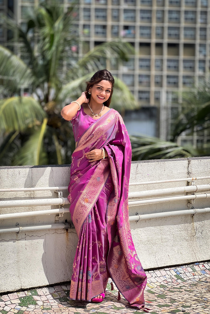 Sajana Soft Banarasi Silk Saree | Shoppers Trend