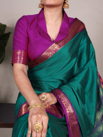 Load image into Gallery viewer, Stunning rama silk saree with intricate weaving , Rama shade saree perfect for ethnic occasions , 
Radiant rama color silk saree with zari pallu , Rama aura saree with rich festive appeal , Eye-catching rama silk saree with elegant shine , 
Elegant rama saree with traditional finishing .