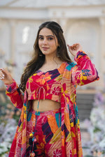 Load image into Gallery viewer, Reena Fox Georgette Red Anarkali | Shoppers Trend