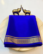 Load image into Gallery viewer, Royal BLue semi mysore Silk sarees with price and online shopping price under 1000 . this fabric indian first mainly manufacturing in mysore district ,karnataka in India .