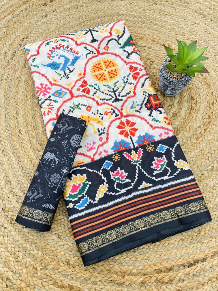 White crackle viscose silk sarees with price and online shopping price under 1500 . this Fabric softy and silk design for elephant adn rajvadi pattern with Zari Weaving Work .