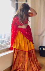 Load image into Gallery viewer, Yashoda Dhavani SET ( FULLY STICHED ) - Premium DHAVANI from shoppers trend - Just Rs. 1499! Shop now at shoppers trend