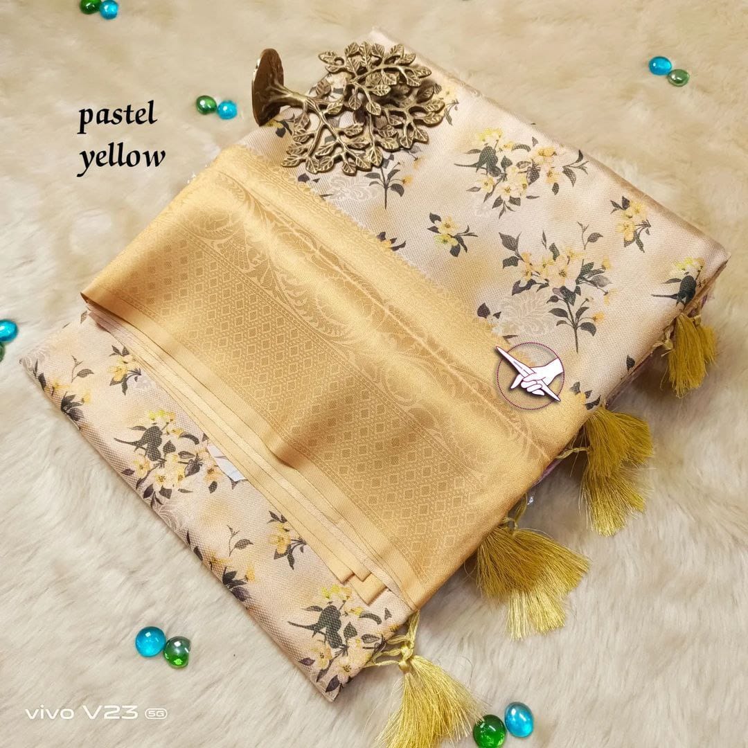 Yellow Soft silk sarees with price and online shopping price under 1500 . this stunning Light Yellow soft silk saree, a perfect blend of tradition and modernity. Crafted from premium-quality soft silk, this saree offers unmatched comfort and a luxurious feel, making it ideal for festive occasions, weddings, and celebrations . Traditional Look For 2025-26 .