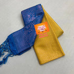 Load image into Gallery viewer, Sun Yellow soft silk sarees price and online shopping price under 1000 . this fabric Soft Silk The first manufacturing of Soft Silk Sarees in India can be traced to Kanchipuram in Tamil Nadu , India .