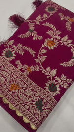 Load and play video in Gallery viewer, Jensi Pure Viscose Dolla Silk Saree | Shoppers Trend