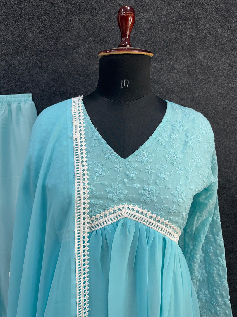 SAMANDAR KI LAHERE ( 3 PIS ) - Premium Anarkali from shoppers trend - Just Rs. 899! Shop now at shoppers trend