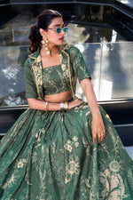 Load image into Gallery viewer, Vanshika Tussar Silk Dhavani Set | Lehenga Koti | Shoppers Trend
