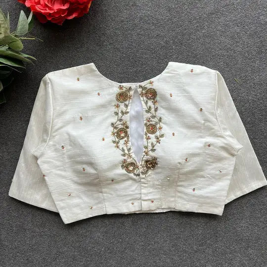 Sapana Elzara Silk Stitched Blouse | Shoppers Trend