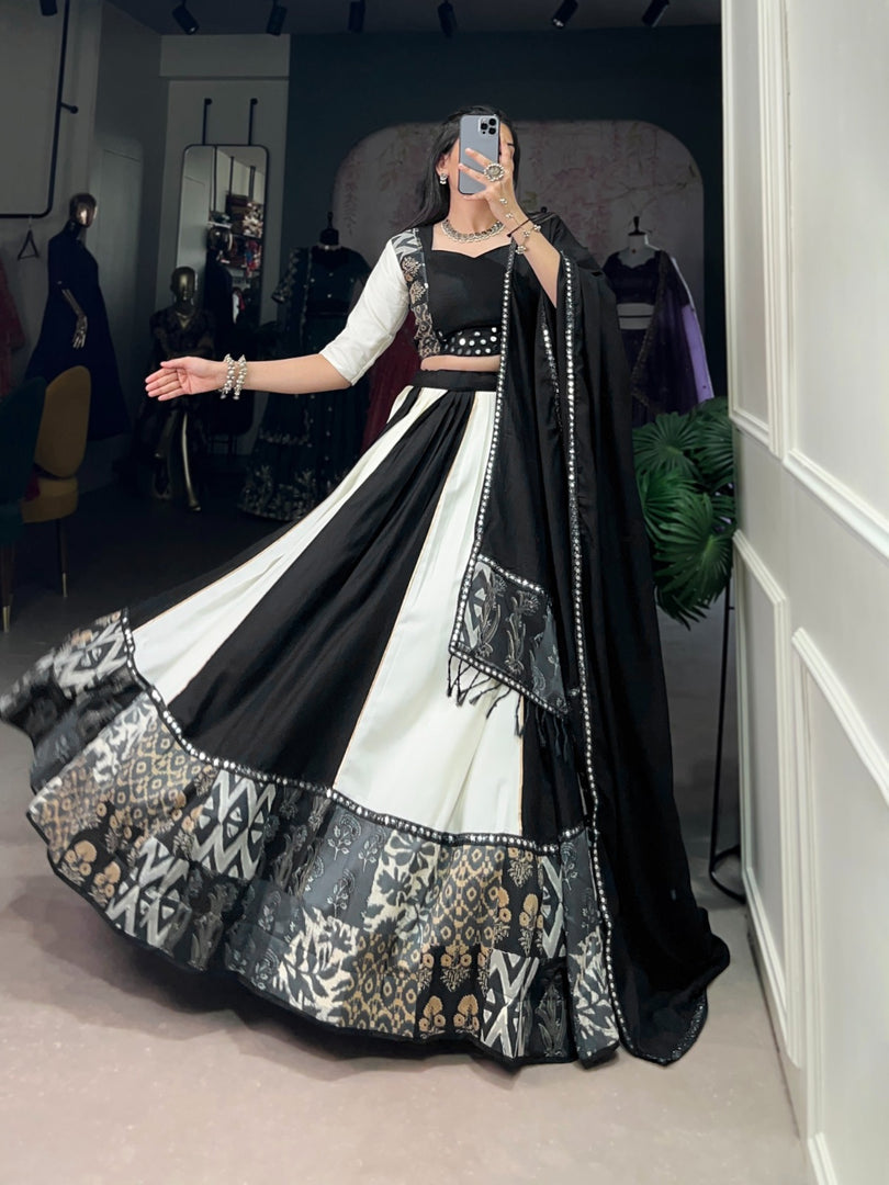Black Rayon Lehenga with Mirror Work , Elegant Black Lehenga for Evening Party , Black Printed Lehenga with Dupatta , Designer Black Lehenga Choli , Heavy Flair Black Lehenga for Wedding , Stylish Black Lehenga Set for Women , Black Lehenga with Paper Mirror Lace , Black Color Lehenga Choli Online , Fancy Black Rayon Lehenga
, Black Lehenga for Reception Party . 