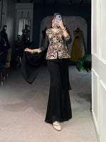Load image into Gallery viewer, Lata Georgette Black Kurti | Dupatta | Pent | Eid Editions | Shoppers Trend
