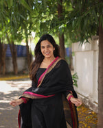 Load image into Gallery viewer, Kamya Pure Chanderi Silk Black Kurti | Shoppers Trend
