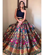 Load image into Gallery viewer, Jinal Banarasi Silk Black Dhavani Set | Langa Voni | Shoppers Trend
