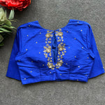 Load image into Gallery viewer, Blue Color Elzara Silk Stitched Blouse With Price and  Online Best Choise Shopping Price Under 1500 . This Fabric Heavy Silk and Elzara Silk With Embroidery Work and Heavy Work , This Fabric Height 15 inch and 10 Inch Sleeve, Traditional Look For 2025-26 . 
