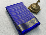Load image into Gallery viewer, Brocade Blue Pure Mysore Silk Sarees Price and Online Shopping Price 1499 . This Saree Royal Blue Mysore Silk Saree , Elegant Navy Blue Zari Weaving Saree , Sky Blue Pure Silk Saree for Women , Traditional Mysore Silk Saree in Blue , Deep Blue Festive Wear Silk Saree . 

