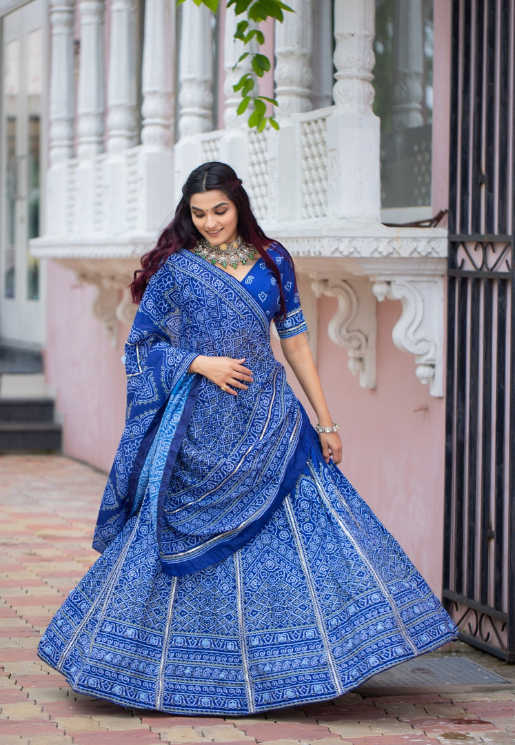 Yashvi Vaishali silk Blue Dhavani Set | Half-Saree | Shoppers Trend