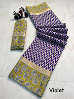 Load image into Gallery viewer, Blue Mul Mul Cotton Sarees With Price and Online Shopping Price 1000 . This Fabric Flowers Design and Zari Weaving Work and Most Authentic look . Traditional Look For  2024-25 , 2025-26  . 
