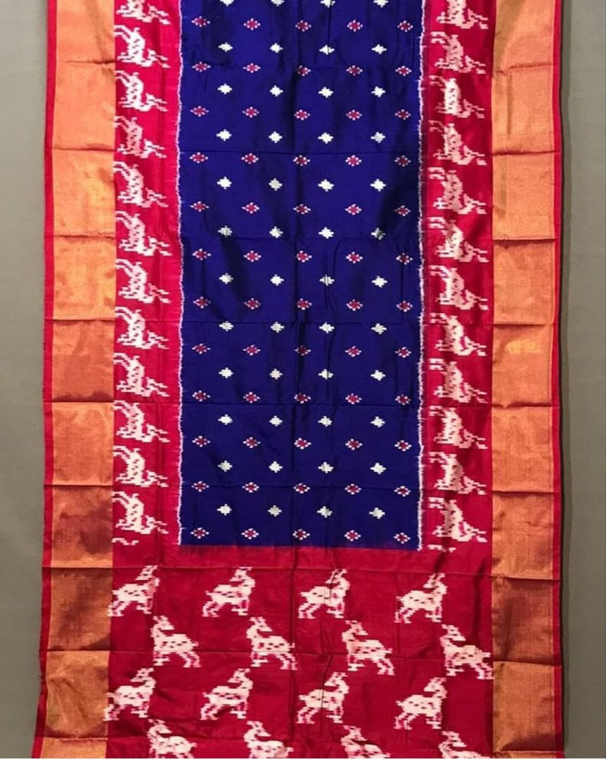 Blue and Red Color Semi Tussar Silk Sarees with price and online shopping price under 1000 . this Fabric Semi Tussar Silk saree most famous silk and best product and mainly manufacturing in Jharkhand .