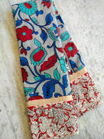 Load image into Gallery viewer, Royal Blue Kalamkari Nellore Silk Saree , Navy Blue Silk Saree with Jari Border , Elegant Sky Blue Traditional Silk Saree , Handcrafted Kalamkari Blue Saree for Women
Deep Blue Nellore Silk Saree for Party Wear . 
 
