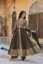 Load image into Gallery viewer, Elegant Faux Georgette Embroidered Suit Set – Perfect for Festive &amp; Party Wear Price and Online Shopping Price Under 2500 . Embroidered Faux Georgette Suit , Designer Suit Set for Women , Traditional Look For 2024-25 . 
