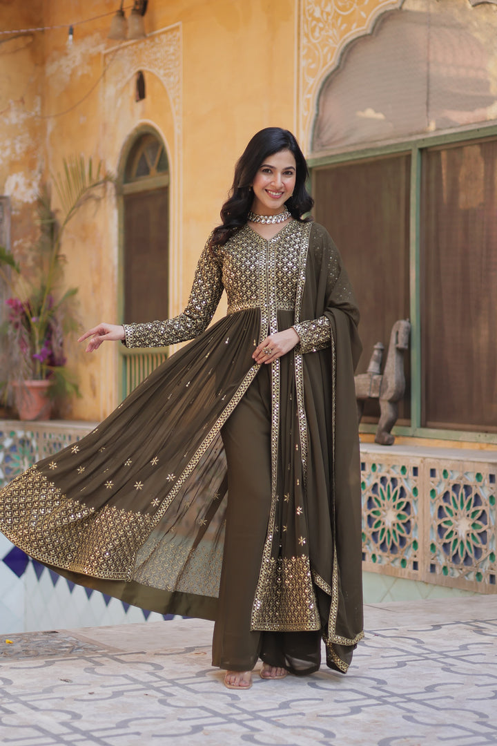 Priyanka Faux Georgette Anarkali | Shoppers Trend