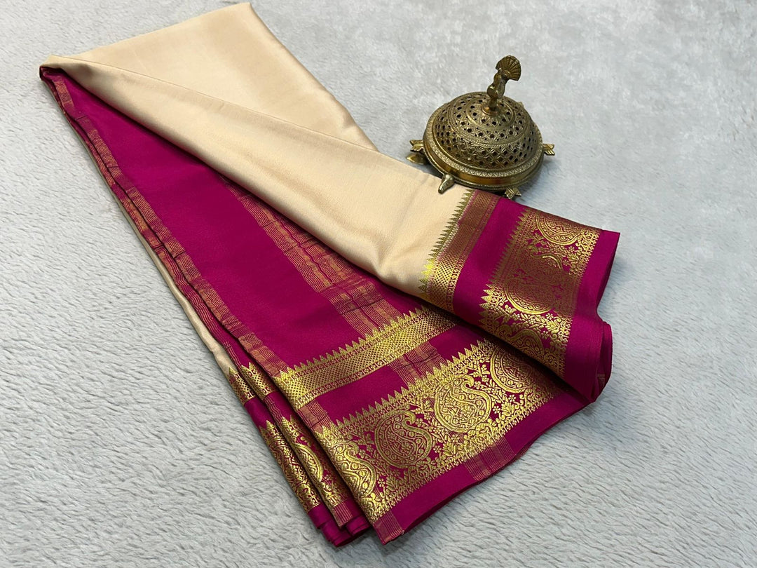 Kemi Pure Semi Crepe Mysore Silk Saree | Shoppers Trend