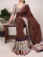 Load image into Gallery viewer, Krishna Tussar Silk With Viscose Border Saree | Shoppers Trend
