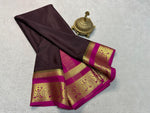 Load image into Gallery viewer, Luxurious Pure Semi Crepe Mysore Silk Saree with Zari Weaving – Perfect for Festive &amp; Wedding Wear , Rich &amp; Elegant Mysore Silk Fabric 
