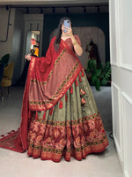Load image into Gallery viewer, Dark Maroon Tussar Silk Dhavani Set Price and Experience the timeless beauty of the Dark Maroon  Dhavani Set | Half Saree in exquisite Kanchipuram silk. Perfectly lightweight and luxurious, it’s a stunning choice for weddings and special occasions.

