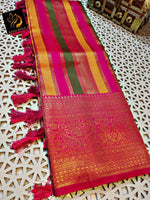 Load image into Gallery viewer, Buy Dark Pink Banarasi Silk Saree Online | Handwoven Luxury Sarees and This Fabric Banarasi Silk Saree Smooth and Softness Saree and Banarasi Silk Saree WIth Price and Online Shopping Price under 1500 . 

