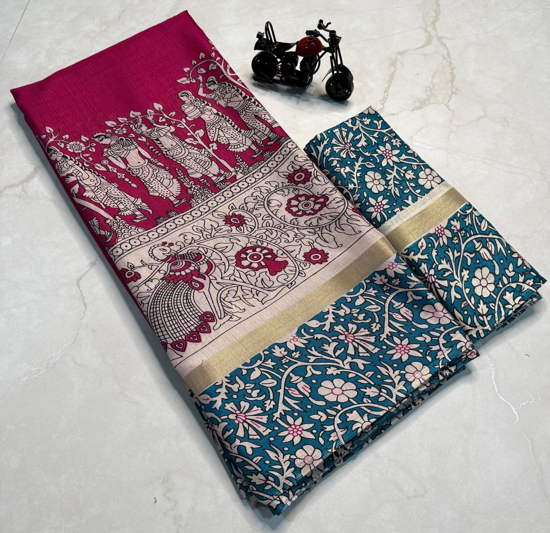 Dark Pink Mul Mul Cotton sarees with price and Mul Mul Cotton sarees online Price under 1000. This Fabric Mul Mul Cotton FIrst manufacturing  Dhakeshwari or Dhaka in the state of Bangladesh . 
