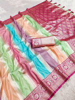 Load image into Gallery viewer, Dark Pink Or Pink Pure Banarasi Silk Saree price under 2000 . This Fabric Pure Banarasi Silk Saree with Gold Zari Weaving Saree most famous and Best selling Product and Traditional Look 2024-25 .
