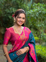Load image into Gallery viewer, Minaxi Soft Paithani Silk Saree | Shoppers Trend
