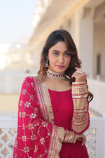 Load image into Gallery viewer, Jeesica Faux Blooming Pink Anarkali | Shoppers Trend
