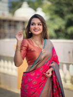 Load image into Gallery viewer, Dark Pink Soft Paithani Silk Sarees With Price and Best Online Shopping Price Under 2500 . This Saree Fabric Smooth and Softness . This Fabric Very Expensive Design and Rich Pallu This Saree .  
