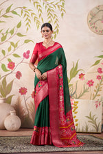 Load image into Gallery viewer, Dark Pink Tussar Checks Sarees with Price and Online Shopping price under 1500 . This Fabric Most Unique Design and authentic Look for Woman For Weddings . This Fabric Tradition Look for  2024 - 
2025 . 
