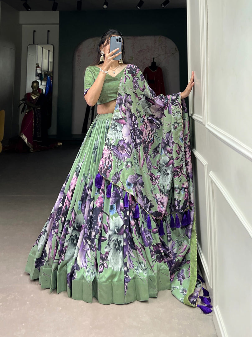 Twinkal Tussar Silk Dhavani / Langa Voni | Shoppers Trend