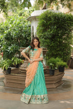 Load image into Gallery viewer, Kiya Cosmos Jequard Dhavani  / Langa Davani | Shoppers Trend
