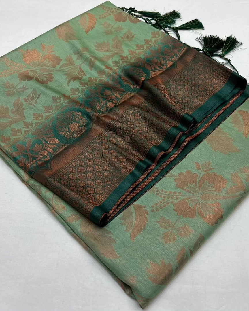 Dark Pista Soft Silk Saree With Price , Latest Dark Pista With Golden zari sarees The Most Famous Soft Silk in Andhra Pradesh and Assam . 

