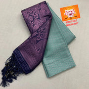 6.3m soft silk saree featuring traditional zari weaving. Complete with matching blouse piece. Machine washable. Model displays free size Saree. 