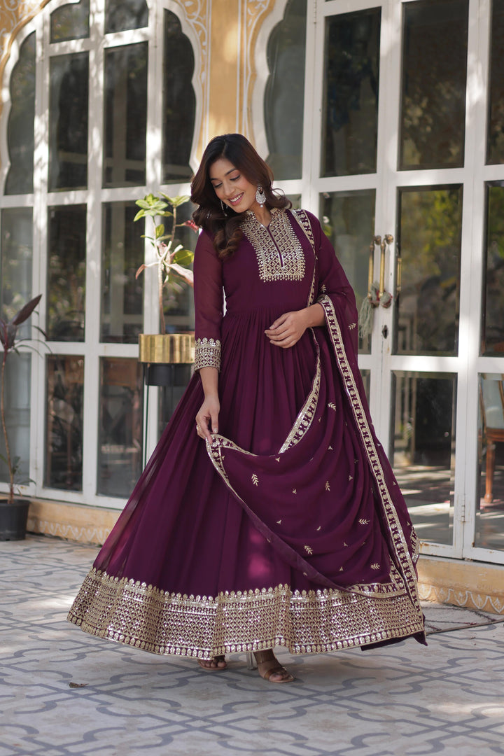 Maya Faux Blooming Georgette Anarkali | Shoppers Trend