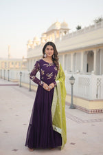 Load image into Gallery viewer, Devangi Faux Georgette Dark Rani Anarkali | Shoppers Trend
